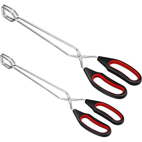 2 pinze da griglia lunghe 28 x 8 cm 23,5 x 7,5 cm Forbici da griglia Pinze per salsicce Resistenti al calore Pinze da cucina in acciaio inox per grigliare Barbecue Buffet Pinze da cucina Dimensioni (1/5)