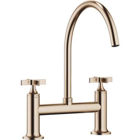 Dornbracht 19825809-46 Mitigeur pont à 2 trous VAIA en acier inoxydable (1/3)