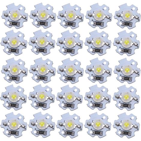 25 pièces LED haute puissance 1W 200LM, puces 5V blanc pur 6000‑6500K pour éclairage DIY (1/5)
