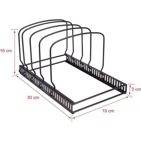 Oven Dish Rack, Chopping Boards and Trays Metal Dish Drainer for Baking Plates Storage Compact Lid for Cupboards Kitchen Storage Space Utensils (1/3)