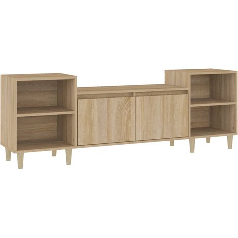 Mobile TV multimediale scaffale TV credenza TV sala da pranzo soggiorno camera da letto rovere Sonoma 160 x 35 x 55 cm legno ingegnerizzato marrone 020027506