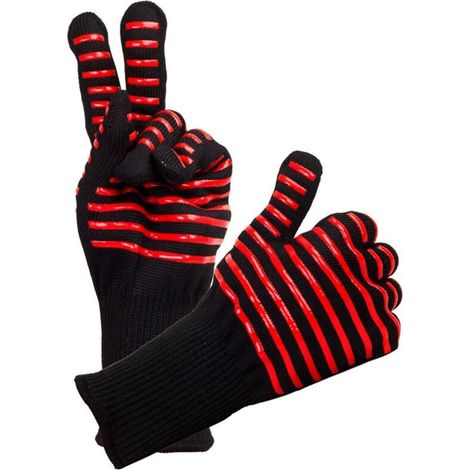 Jeffergarden Gants de feu pour barbecue, 2 pièces, ignifuges, résistants aux hautes températures, four à micro-ondes pour industriel (1/5)