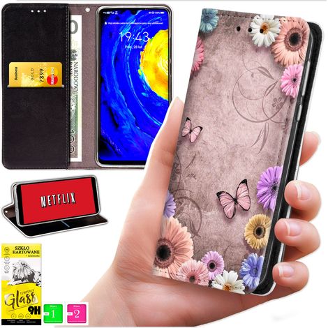 Custodia a portafoglio per Oppo A5 Pro - stampa bluemoon + vetro 9H (1/5)