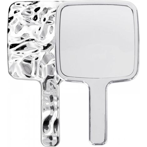 Miroir à main, miroir de maquillage avec poignée, miroirs de salon de coiffure professionnels, salle de bain (argent) (1, rectangulaire) (1/5)