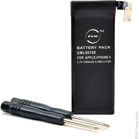 NX - Batterie téléphone, smartphone, GSM pour iPhone 4 3.7V 1450mAh - 616-0520616-0521 (1/4)