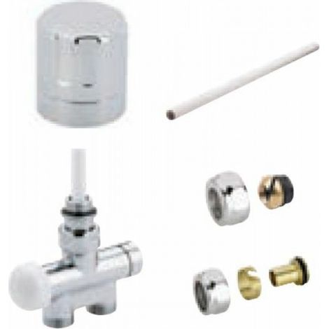 Kit de raccordement pour sèche-serviettes monotube manuelle chrome - ATLANTIC - 850325