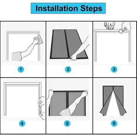 Rideau Moustiquaire Magnetique - 100x210 cm - Pour Porte Intérieure - 1 Unite (1/5)