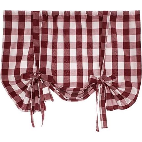 HOMYL Vichy-Karo-Gardinen – Rot – 60 x 120 cm – Landhausstil (1/5)
