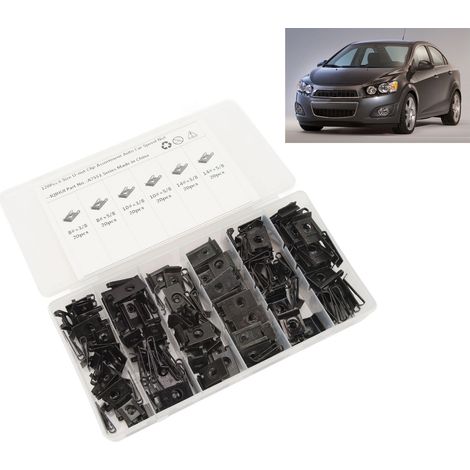 120 écrous clips en forme de U en 6 tailles, adaptés aux applications pour voitures, trains, avions, camions, caravanes et berlines. (1/5)