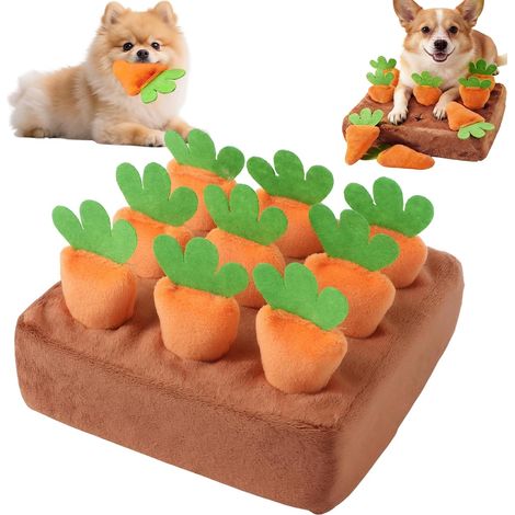 Tapis fouille chien carotte : jeu avec 9 carottes, stimule l'intelligence, pour chiens petits, moyens et grands. (1/5)