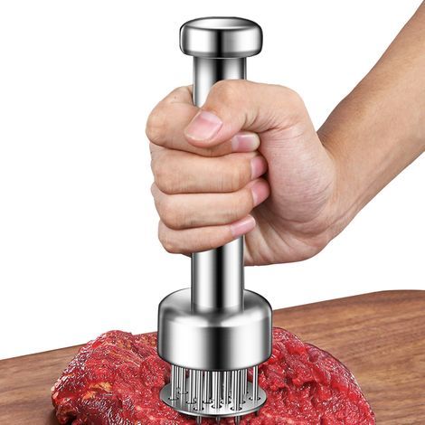 Attendrisseurs viande - 1 pièce, Acier inoxydable 21 aiguilles tranchantes piercing - Pour steak/bœuf/poulet/porc/barbecue/marinade (1/5)
