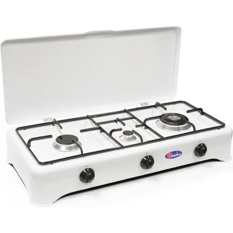 Fornello a Gas 3 Fuochi con Bruciatore Doppia Corona mod. 5324GP/C Gpl
