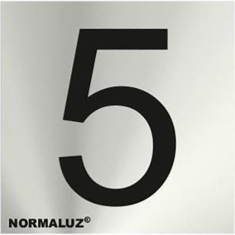 Schild Nummer 5 Edelstahl selbstklebend 5cm rd717175