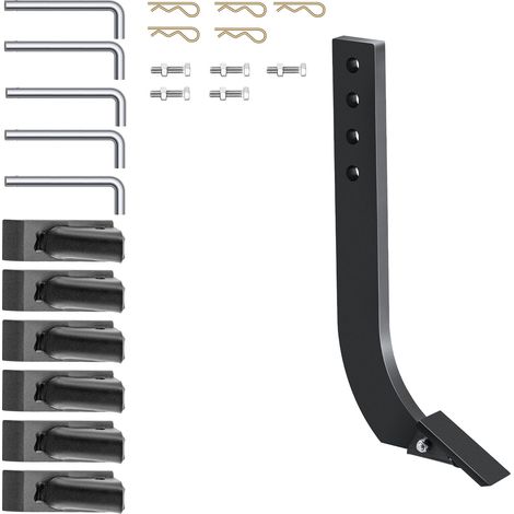 Mophorn 18" Boîte de lame de scie à tige 4 trous Scarificateur Ripper Tige avec dents coniques Broches réglables pour creuser le labour 5PCS