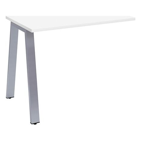 Retour bureau manager blanc 100 x 80 cm, piétement métal aluminium - Arch - Maxiburo (1/2)