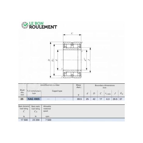 Roulement à rouleaux cylindriques NAG4905-IKO
