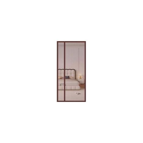 Porte moustiquaire magnétique à ouverture latérale, 110 x 220 cm (marron)- Crezuo (1/4)