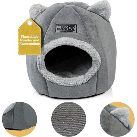 Cesto per gatti di lusso - DEAR DARLING - DD-03GRM - Grigio - Taglia M - 36x40cm (1/4)