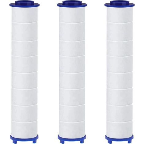 Lot de 3 Filtres en Coton PP avec Billes de Sulfite de Calcium pour HAPPUP Pommeau de Douche, Cartouche Sédiment Filtrée, Filtre Pomme Douche 10,5x2 cm (1/4)
