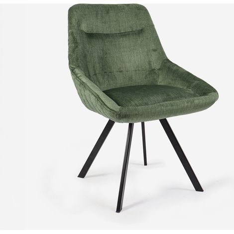 Set 2 poltrone in velluto elegante con base metallo Ondara - Verde