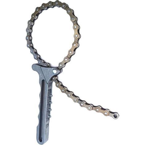 Clé à filtre à huile réglable - Clé à chaîne - Extracteur de filtre à huile - Outil de retrait de filtre à huile pour voiture, moto, camion - Capacité de 130 mm de diamètre (1/5)