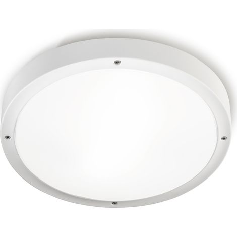 Basic Sensor Plafón de Techo o Aplique de Pared para Exterior con Sensor Crepuscular de Movimiento. 36cm de Diámetro. Luz LED Cálida 3000K 2535lm. Impermeable con IP65