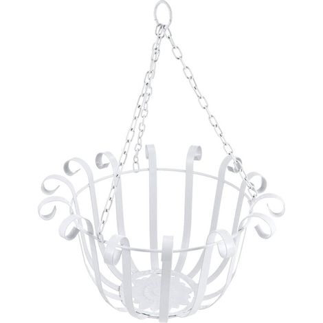 Hängende Blumenkästen Körbe mit Kette Hängeblumenständer Pflanzenhänger aus Metall Hängekörbe aus Eisen Wandpflanzenhalter für drinnen und (1/5)