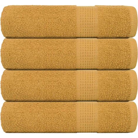 Bath Towels 4 pcs Gold 100x150 cm 360 gsm 100% Cotton vidaXL