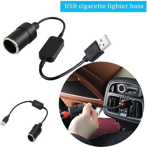 Adaptateur allume-cigare USB 5V vers 12V mâle/femelle (1/4)