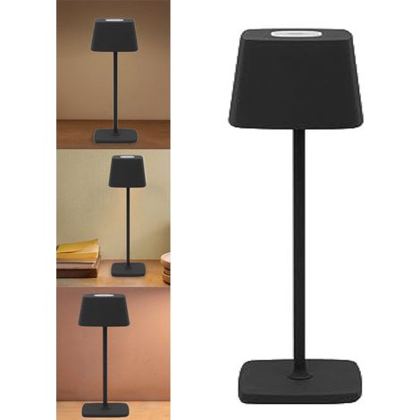 Lampe de bureau, lampe de bureau LED sans fil, lampe de bureau intensité tactile par USB, rechargeable, (noir) (1/5)