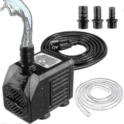 Pompe de fontaine submersible 150 gallons/heure, 8 watts, 600 litres/heure, petite pompe silencieuse pour fontaine extérieure avec tuyau de 1 mètre de diamètre intérieur (1/5)