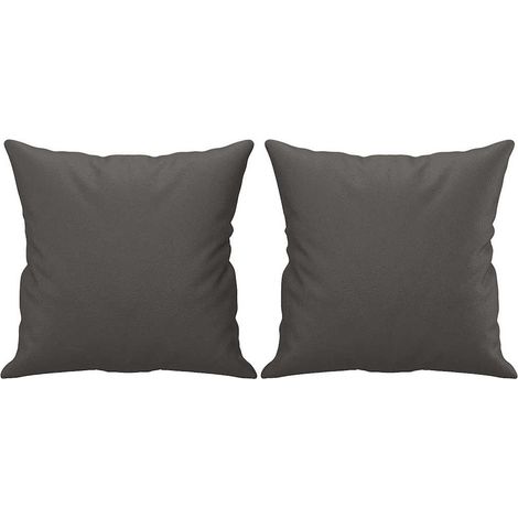 Maison Exclusive - Cojines decorativos 2 uds cuero sintético gris (1/5)