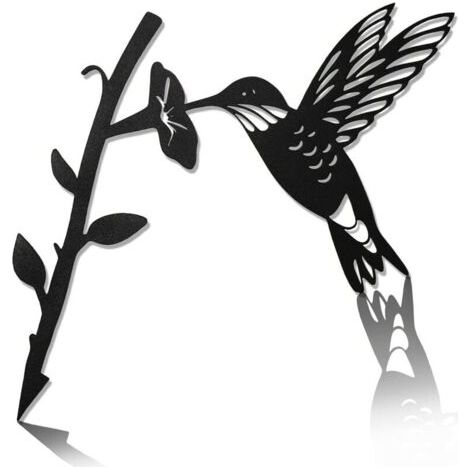 Colibri en MéTal Deco Jardin Exterieur, Colibri Silhouette de Jardin, Sculpture d'arbre, Jardin Cour Arbre Décoration Paysage Oiseau Artisanat Présentez Un Cadeau， (1/5)