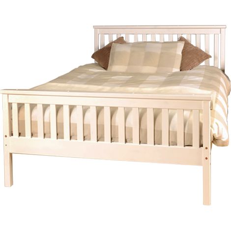 4ft6 Wooden Bed Frame in White