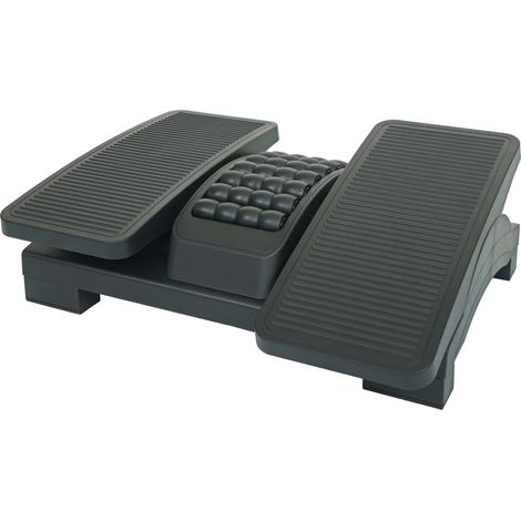 Fußstütze HHG-766, Fußablage mit Massage-Rollen Fußroller Fußbank, Neigung und Höhe verstellbar, Kunststoff