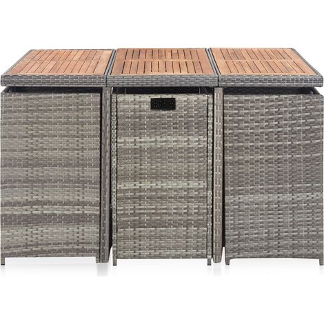 Ensemble à manger d’extérieur et coussins 11 pcs Mobilier de jardin résine tressée (1/5)
