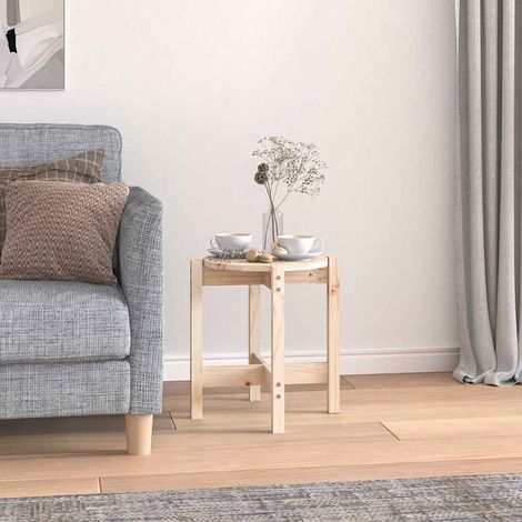 vidaXL Coffee Table 脴 42,5x45 cm Solid Wood Pine (1/5)