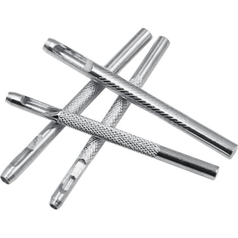 Lot de 4 poinçons creux en acier de 2,5 à 4 mm pour le cuir, pour montres, tissus, ceintures