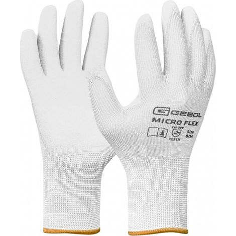 Gebol Handschuh Nano Flex Gr. 8 weiß