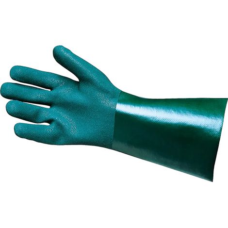 SIR SAFETY SYSTEM OKINAWA Gants de protection chimique en PVC verts Taille 10 Lot de 12 paires