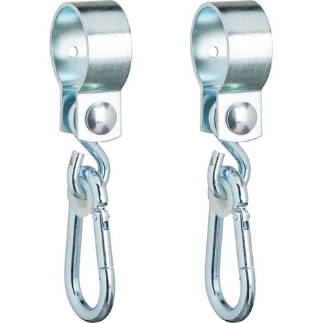 set di 2 ganci girevoli con moschettoni