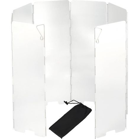8Plaques Pare-Vent Pliable en Aluminium Pare-Brise pour Rechaud de Camping Plein Air Pare-Brise pour Cuisinière à Gaz (1/5)