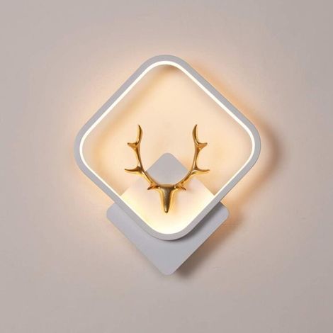Weiße quadratische LED-Wandleuchte, moderne Innenwandleuchte für Wohnzimmer, Büro, Schlafzimmer, Balkon, warmweiß