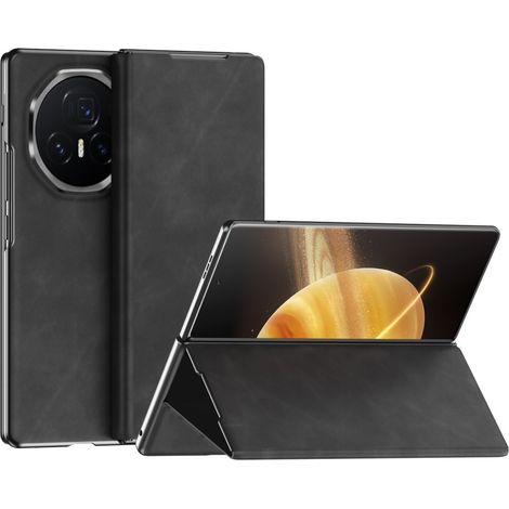 Custodia a libro/portafoglio Honor Magic V3 5G con texture Nappa, nera (1/5)