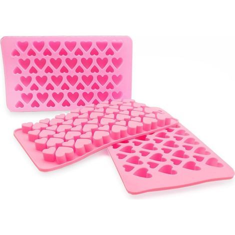 3er-Pack Eiswürfelformen für Süßigkeiten, Mini-Eiswürfelformen aus Silikon in Herzform (1/5)
