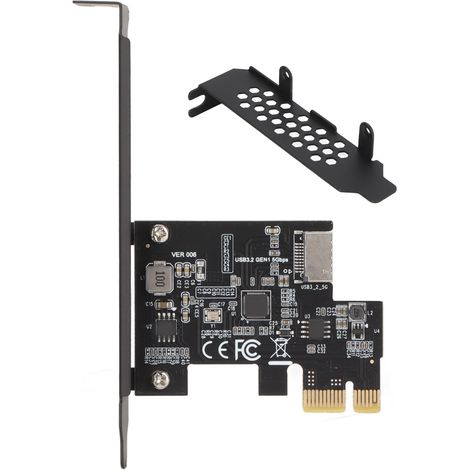 Carte PCI-E vers Type E USB 3.2, Capacités Céramique, Transmission Rapide, Double Protection, Noir pour PC