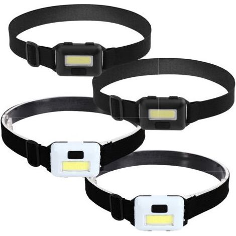 Wasserdichte Arbeitsstirnlampe, ideal für Familien-Camping, Joggen und Lesen, erhältlich in Weiß und Schwarz, 4 Stück (1/4)