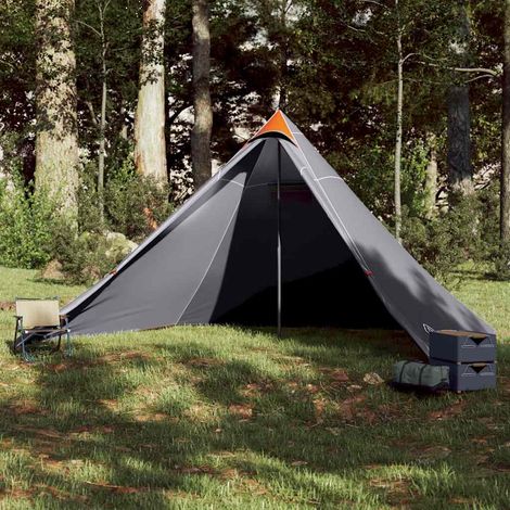 vidaXL Tente familiale tipi 7 personnes gris et orange imperméable (1/5)