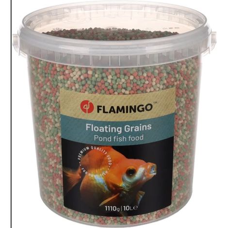 Nourriture poisson d'étang,10 litres, granulats seau - Flamingo