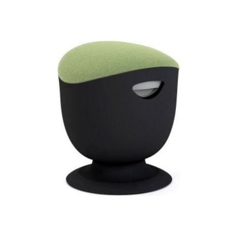 Tabouret ergonomique Up Up Seul noir, tissu vert D42